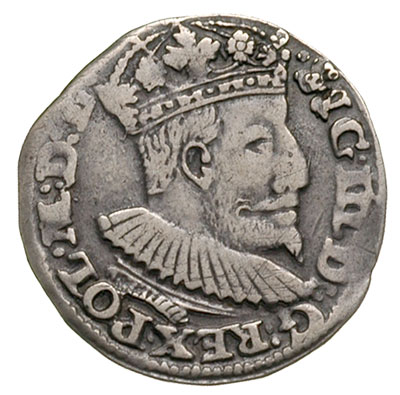trojak 1595, Lublin, odmiana z herbem Topór, Iger L.95.2.d (R5), rzadki