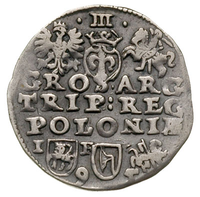 trojak 1595, Lublin, odmiana z herbem Topór, Ige
