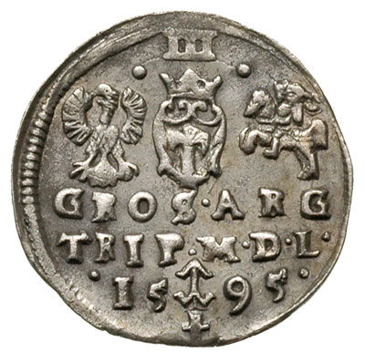 trojak 1595, Wilno, Iger V.95.3.a, (R), Ivanauskas 5SV40-19, ładnie zachowany