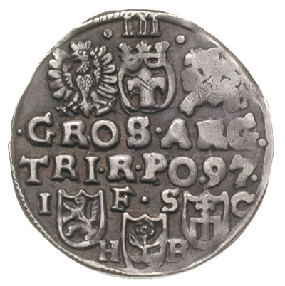 trojak 1597, Bydgoszcz, Iger B.97.2.b, ciemna patyna