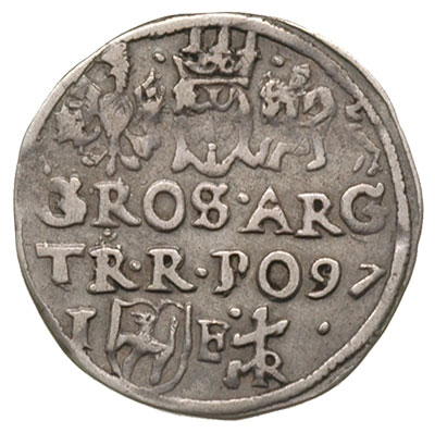 trojak 1597, Lublin, awers Iger L.97.24.f, rewers Iger L.97.25.a, rzadki