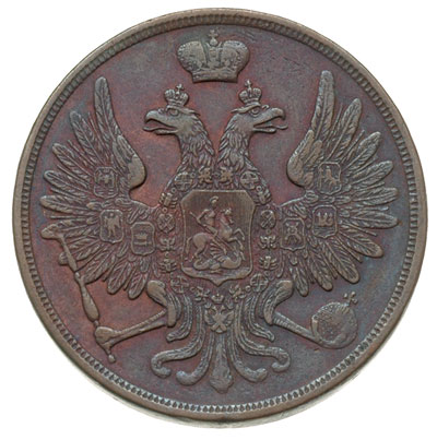 3 kopiejki 1859, Warszawa, Plage 473, Bitkin 457, patyna