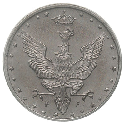 20 fenigów 1918, Stuttgart, moneta wybita stemplem lustrzanym w pudełku PCGS z certyfikatem PR 67 CAM, Parchimowicz 7.b, wyśmienicie zachowane, bardzo rzadkie