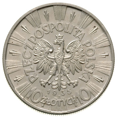 10 złotych 1935, Warszawa, Józef Piłsudski, Parchimowicz 124.b, piękne