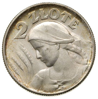 2 złote 1925, Londyn, Kobieta z kłosami, kropka po dacie, Parchimowicz 109.d, wyśmienity egzemplarz