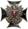 odznaka pamiątkowa Front Litewsko - Białoruski, posrebrzana 39x39 mm, emalia czarna i czerwona, po..