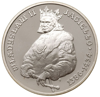 5.000 złotych 1989, Warszawa, Władysław Jagiełło - półpostać, srebro, Parchimowicz 362, rzadkie