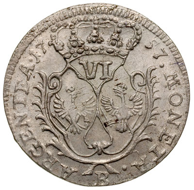 6 krajcarów 1757 B, Wrocław, Olding 300, 1048, F