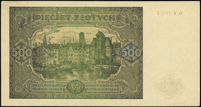 500 złotych 15.01.1946, seria G, numeracja 4241470, Miłczak 121a, Lucow 1159 (R4)