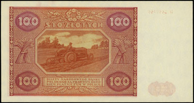 100 złotych 15.05.1946, seria H, numeracja 9442194, Miłczak 129a, Lucow 1204 (R4), banknot zgięty, ale nie przełamany