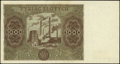 1.000 złotych 15.07.1947, seria A, numeracja 3223799, Miłczak 133a, Lucow 1235 (R4), bardzo ładne
