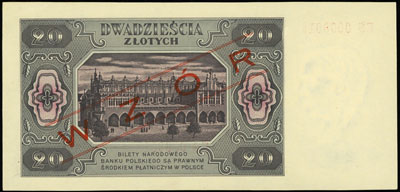 20 złotych 1.07.1948, seria FS, numeracja 000001