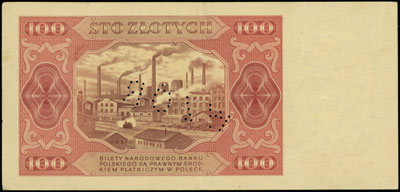 100 złotych 1.07.1948, seria AG, numeracja 12345