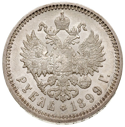 rubel 1899 (ЭБ), Petersburg, Bitkin 48, Kazakov 167, wyśmienity stan zachowania