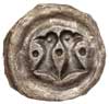 brakteat (XII-XIV w.); Dwie głowy orłów odwrócone od siebie, srebro 0.36 g., Fbg. 193