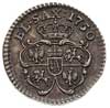 szeląg 1750, Drezno, próbna odbitka w srebrze 1.93 g, Aw: Popiersie w prawo i napis wokoło, Rw: Ta..