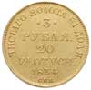 3 ruble = 20 złotych 1934, Petersburg, złoto 3.82 g, Plage 299, Bitkin 1075 (R), ładnie zachowane