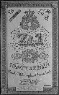 1 złoty 1831, podpis: Głuszyński, nr 789 626, Kow.22a, Pick A22