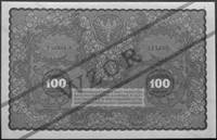 100 marek polskich 23.08.1919 I SERJA A 123, 456 (czerwony nadruk na awersiei rewersie WZÓR), Kow...