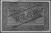 5.000 marek polskich 7.02.1920, III Serja A N 123456 (na awersie i rewersieczerwony nadruk WZÓR po..
