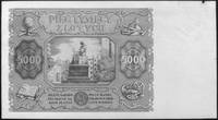próbny druk awersu i rewersu banknotu 5.000 złotowego emisji 15.05.1946, beznumerów, 2 sztuki, Kow..