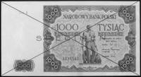 1000 złotych 15.07.1947 Ser.A 1234567, (przekreślony, na awersie i rewersieczerwony napis SPECIMEN..