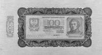 projekt awersu i rewersu banknotu 100 złotowego z podobizną A. Mickiewicza,emisji 1.08.1957, (rysu..