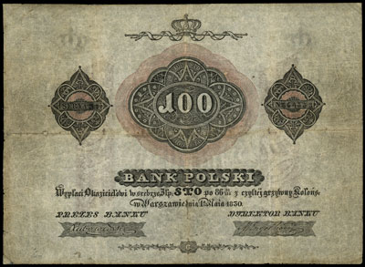 100 złotych 1830, seria 34, numeracja 864553, po