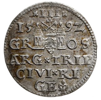 trojak 1592, Ryga, Iger R.92.1.b, Gerbaszewski 8