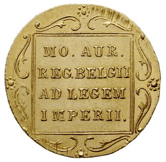 dukat 1831, Warszawa, rzadsza odmiana z kropką za pochodnią, złoto 3.48 g, Plage 271, ładnie zachowany
