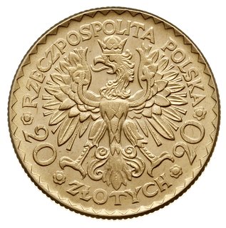 20 złotych 1925, Bolesław Chrobry, odmiana -złoto koloru czerwonego 6.47 g, Parchimowicz 126