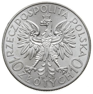 10 złotych 1933, Warszawa, \Głowa kobiety, Parch