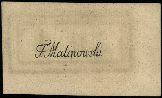 4 złote polskie 4.09.1794, seria 1-B, bez numeracji, na stronie odwrotnej \F. Malinowski, Miłczak A11a