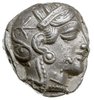 tetradrachma ok. 430 pne, Aw: Głowa Ateny w hełmie attyckim w prawo, Rw: Sowa stojąca w prawo z gł..