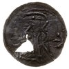 denar koniec XII w., Aw: Jeździec w prawo, Rw: Monogram PETRVS, srebro 0.29 g, Kop. 229, częściowo..