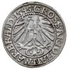 grosz 1545, Krosno, na awersie kropka zamiast krzyżyka rozpoczyna napis i BRAND (litery ND złączon..