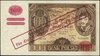 100 złotych 1939, nadruk na banknocie 100 złotych 9.11.1934, seria C.B., numeracja 7454493, Ros. 5..