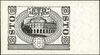 czarnodruk strony odwrotnej banknotu 100 złotych 1.03.1940, bez oznaczenia serii i numeracji, druk..