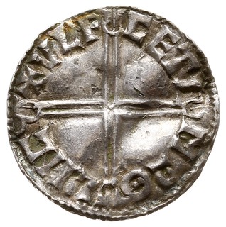 Aethelred II 978-1016, denar, Lincoln, mincerz Ulfcetel, Aw: Popiersie w lewo, Rw: Długi krzyż, VLFCETL MΩO LNC, srebro 1.39 g, Seaby 1151, North 774