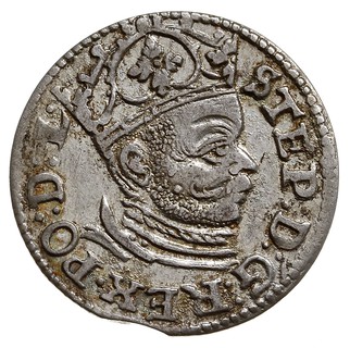trojak 1585, Ryga, mała głowa króla, Iger R.85.1.k (R), Gerbaszewski 18