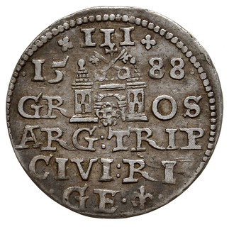 trojak 1588, Ryga, Iger R.88.2.a (R1), Gerbaszewski 15, patyna