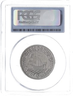 5 guldenów 1935, Berlin, Koga, Parchimowicz 68, moneta w pudełku PCGS z certyfikatem AU 55
