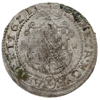 24 krajcary 1621, Legnica, odmiana bez oznaczenia nominału, podobne do E./M. III.63, ale tam rocznik 1622, ładnie zachowane, rzadkość