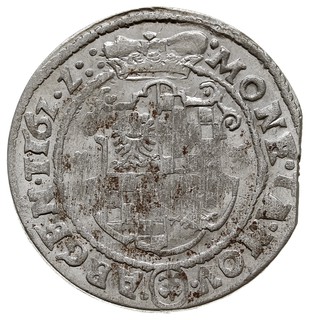 24 krajcary 1622, Legnica, odmiana bez oznaczenia nominału, E./M. III.63 (ale NOV i data 16Z.Z::), moneta wybita z końca blachy, egzemplarz z dużym blaskiem menniczym, rzadkie