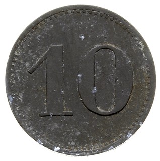 moneta zastępcza majątku Lubiatówko (Wielkopolska) Aw:Napis: DOM. / LUBIATÓWKO, Rw: Nominał 10, Sikorski str. 8 (R7), ślady korozji cynkowej