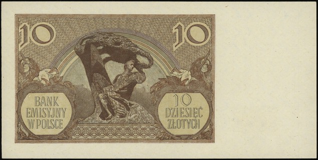 Generalna Gubernia 1939-1945, 10 złotych 1.03.1940, seria M, numeracja 1246504, Lucow 778 (R0), Miłczak 94b, Ros. 574b