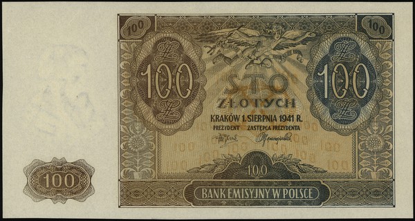 Generalna Gubernia 1939-1945, 100 złotych 1.08.1