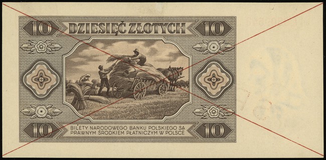 10 złotych 1.07.1948, seria L, numeracja 9309543