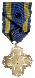 odznaka pamiątkowa Wojskowej Straży Kolejowej 1927, miedź złocona i srebrzona 44 x 40 mm, Stela 14.2.27.b, oryginalna wstążka z zapięciem, rzadka