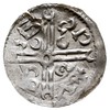 Brzetysław I jako książę Moraw, denar 1028-1034, Ołomuniec, Aw: Dłoń opatrzności, Rw: Krzyż długi ..